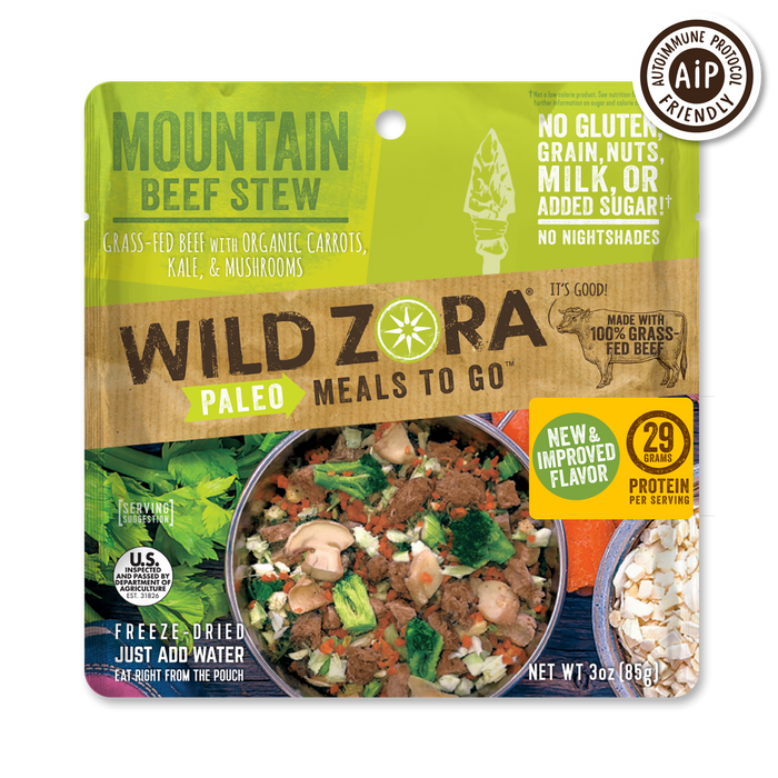 Wild Zora // Freeze-Dried Meal Mountain Beef Stew 3 oz
