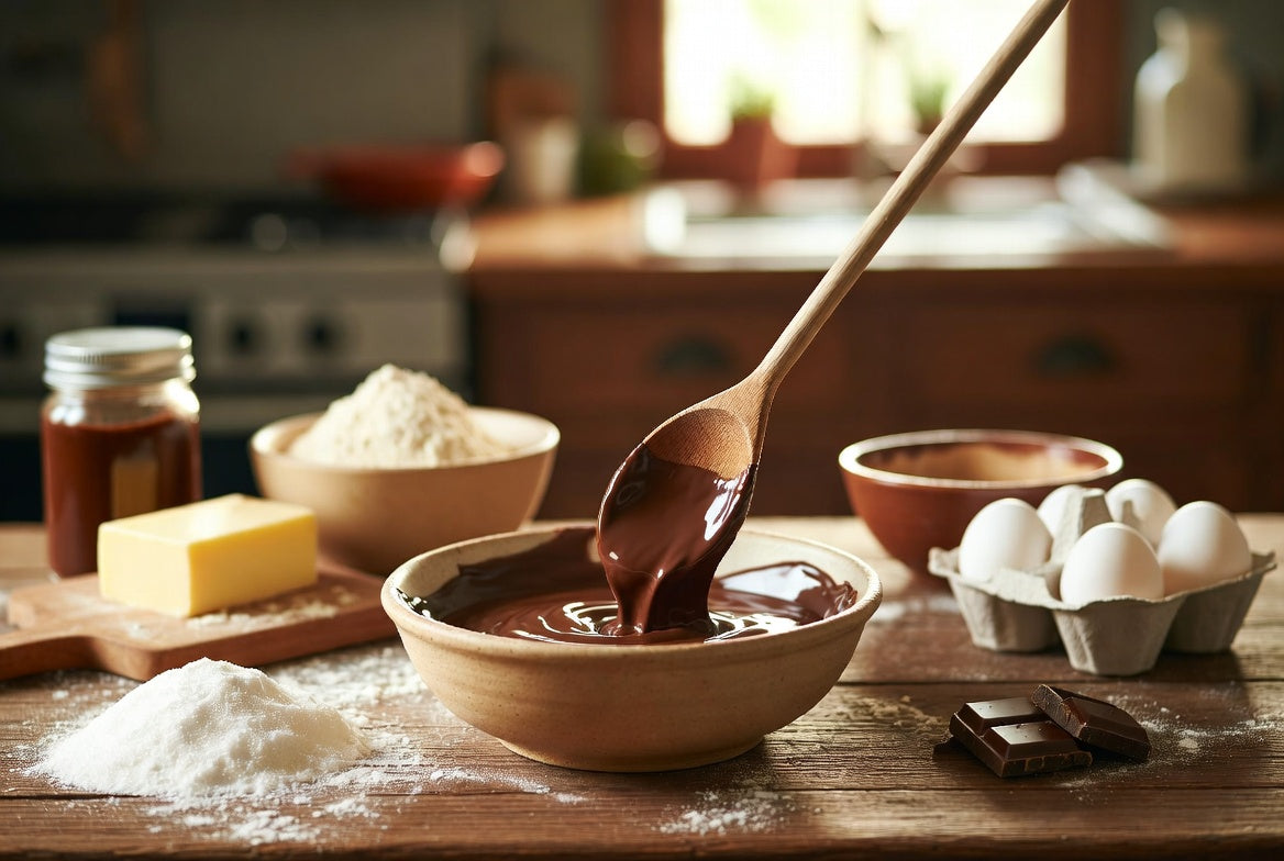 Dark and white chocolate truffles with cocoa and biscuit crumbs