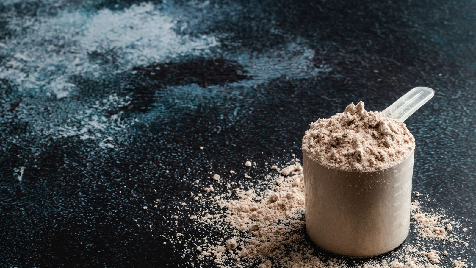 A scoop of protein powder