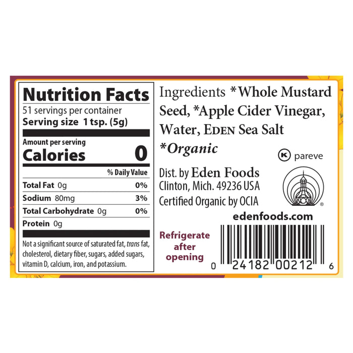 Eden Foods Organic Brown Mustard, 9 oz