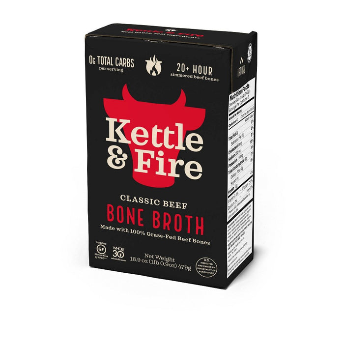 Kettle & Fire // Classic Grass Fed Beef Bone Broth - 16.9oz