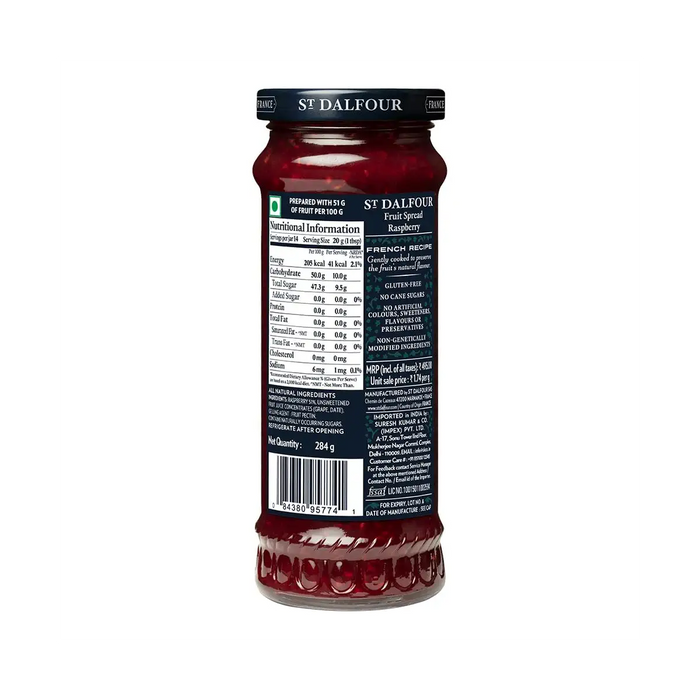 St. Dalfour Red Raspberry Fruit Spread, 10 oz