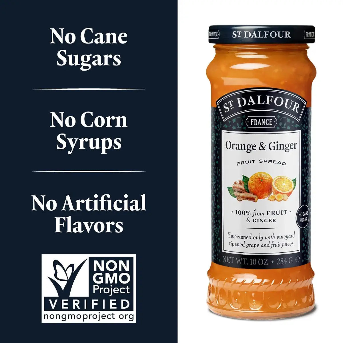 St. Dalfour Ginger and Orange Marmalade Fruit Spread, 10 oz