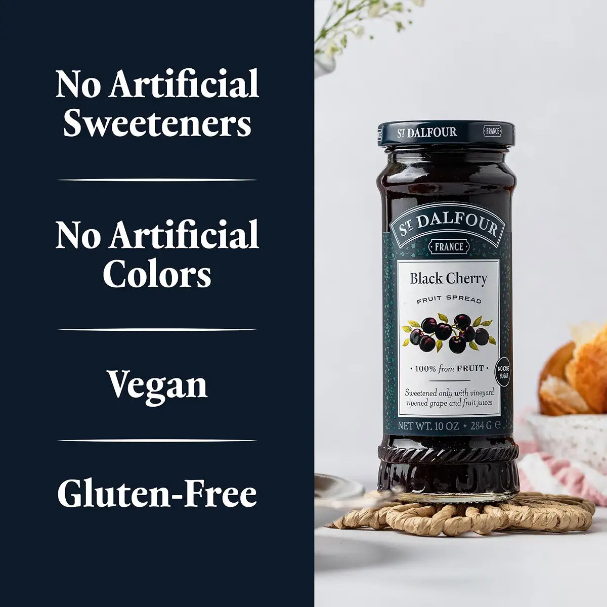 St. Dalfour Black Cherry Fruit Spread, 10 oz