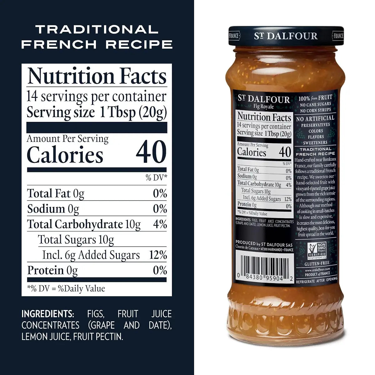 St. Dalfour Fig Royale Fruit Spread, 10 oz
