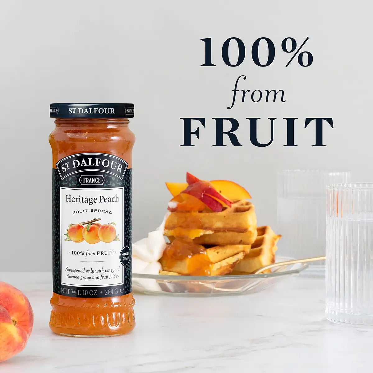 St. Dalfour Heritage Peach Fruit Spread, 10 oz
