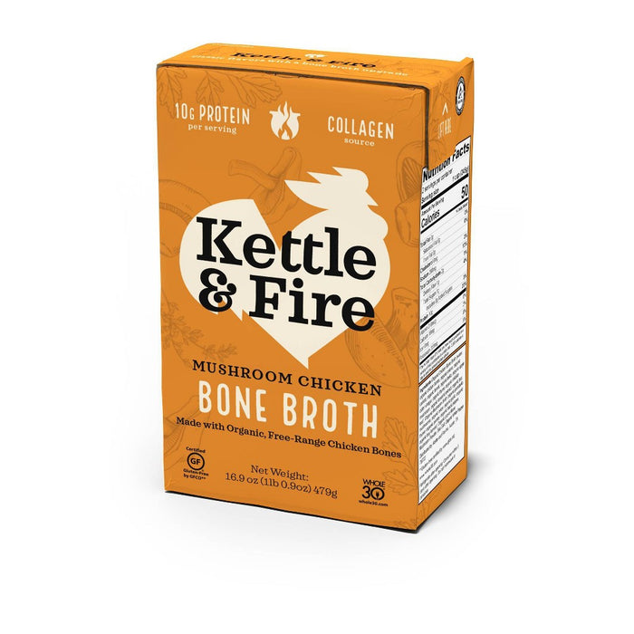 Kettle & Fire // Organic Mushroom Chicken Bone Broth - 16.9oz