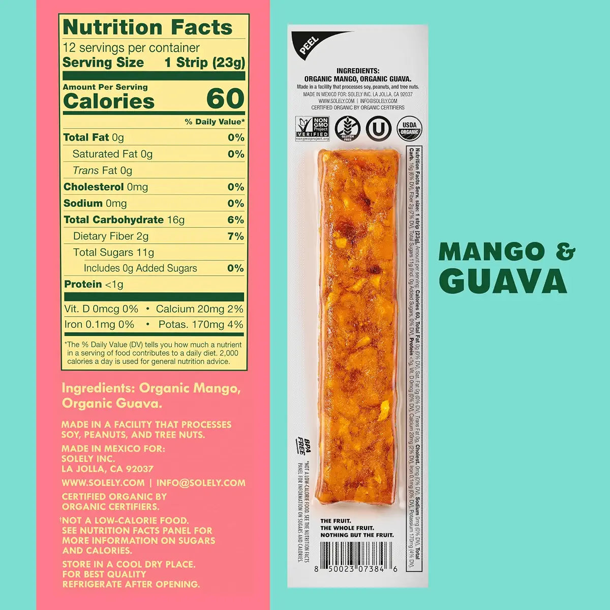 Solely Mango Fruit Jerky, 0.8 oz