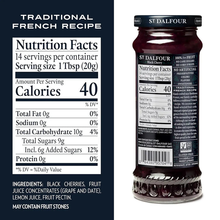 St. Dalfour Black Cherry Fruit Spread, 10 oz