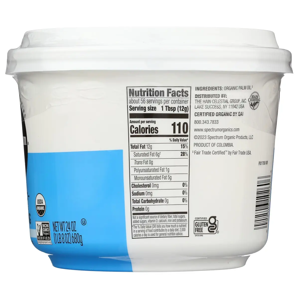 Spectrum Culinary Organic All-Vegetable Palm Shortening, 24 oz