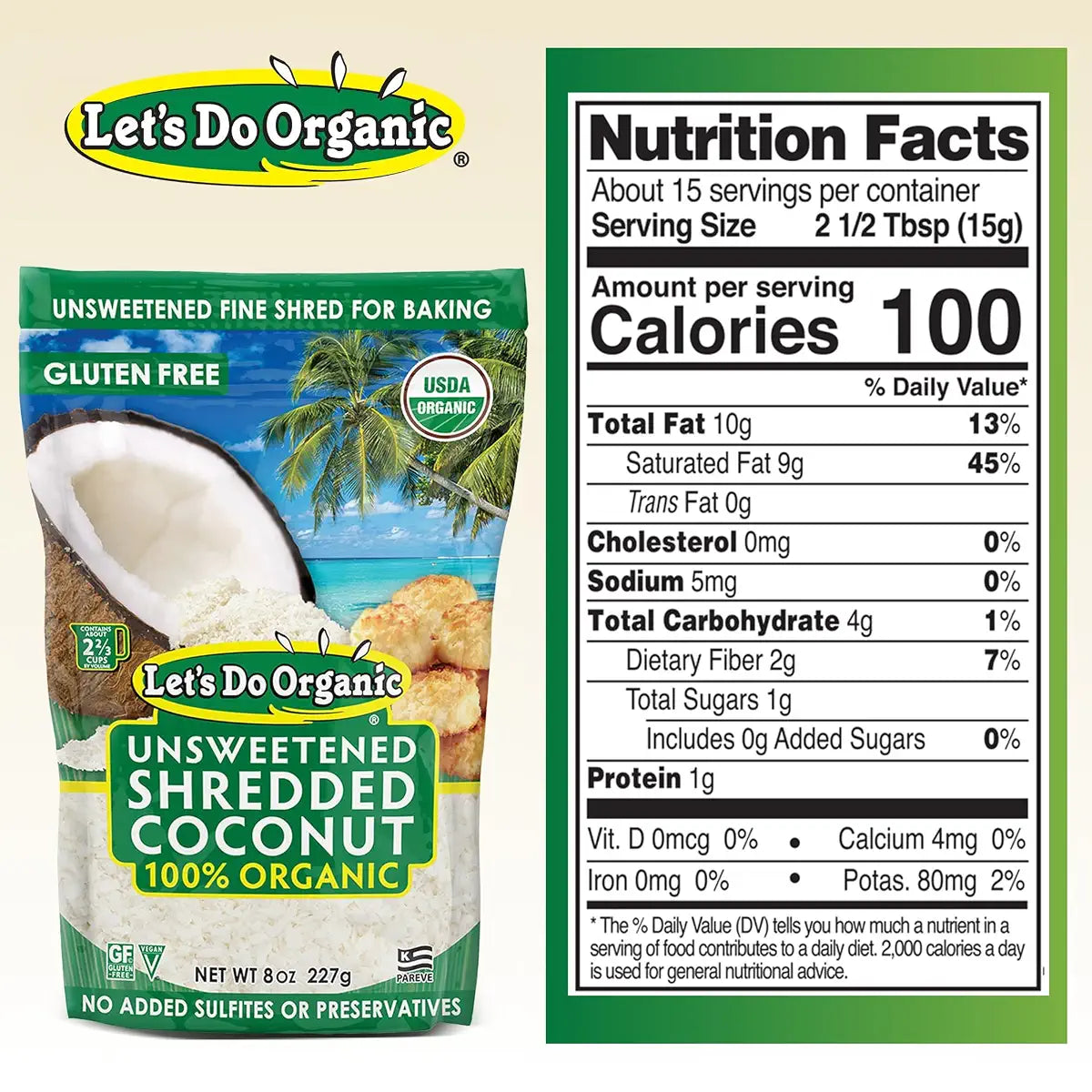 Let's Do Organic Shredded Coconut - Unsweetened, 8 oz