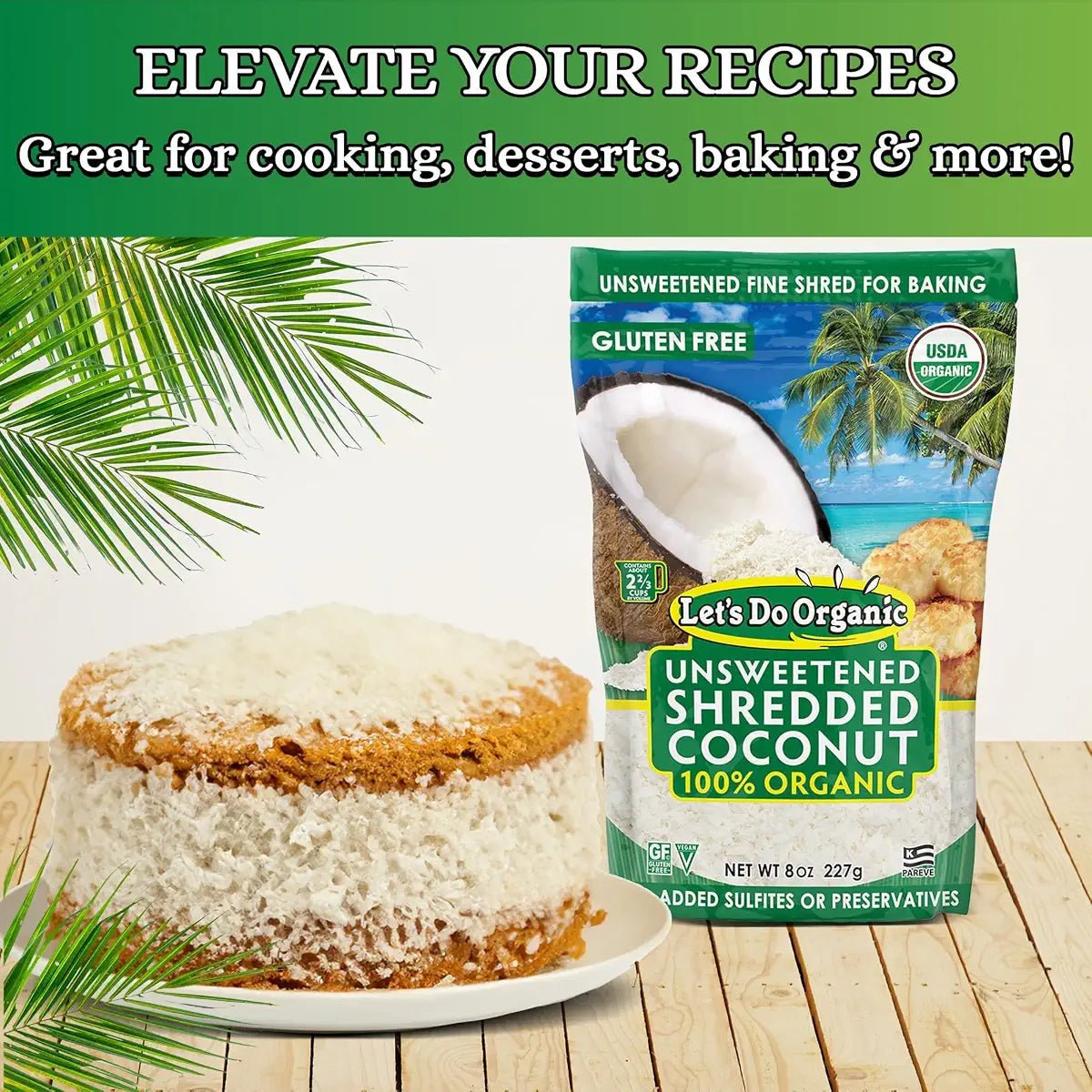 Let's Do Organic Shredded Coconut - Unsweetened, 8 oz