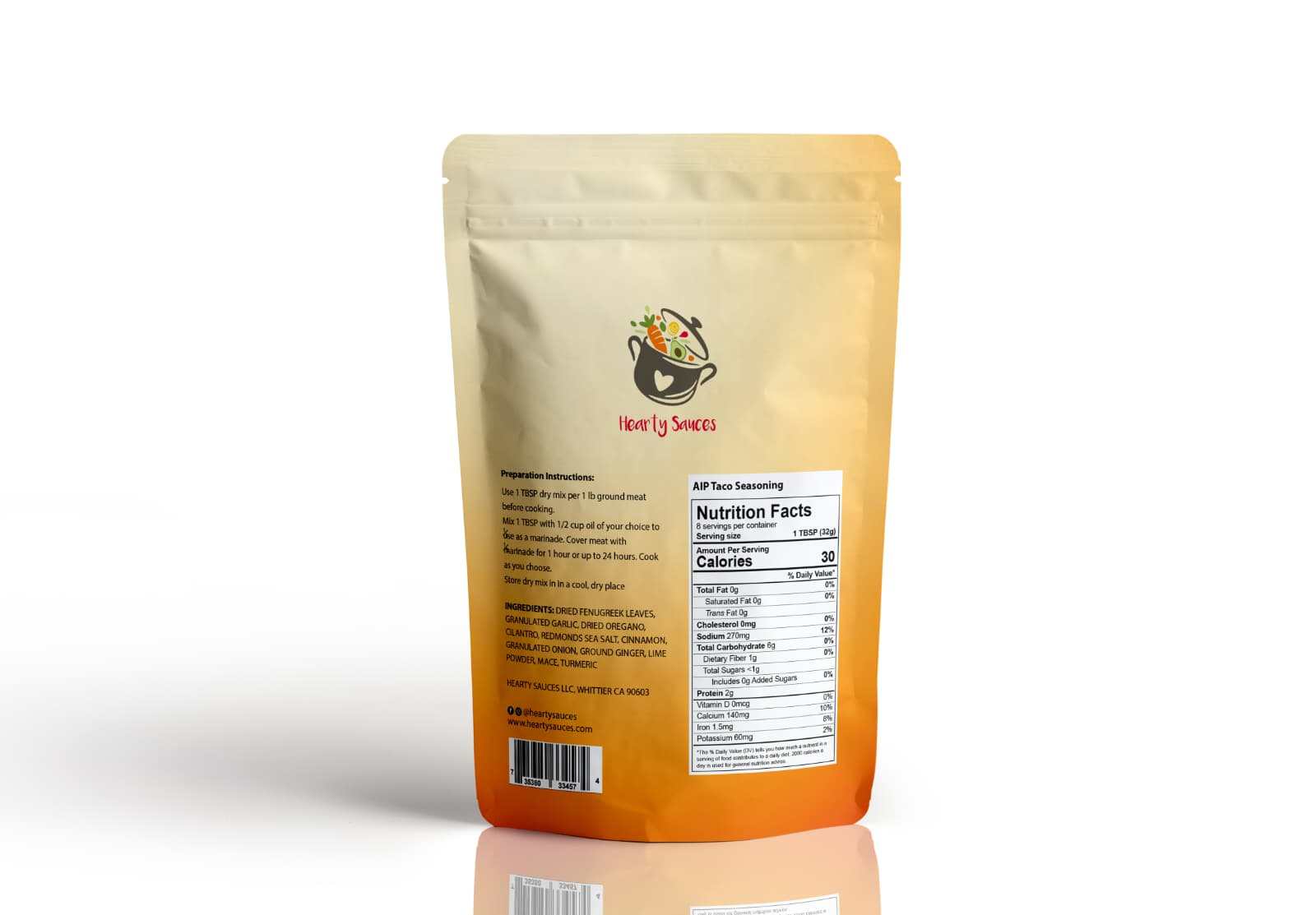 Hearty Sauces // AIP Taco Seasoning, 2.2 oz