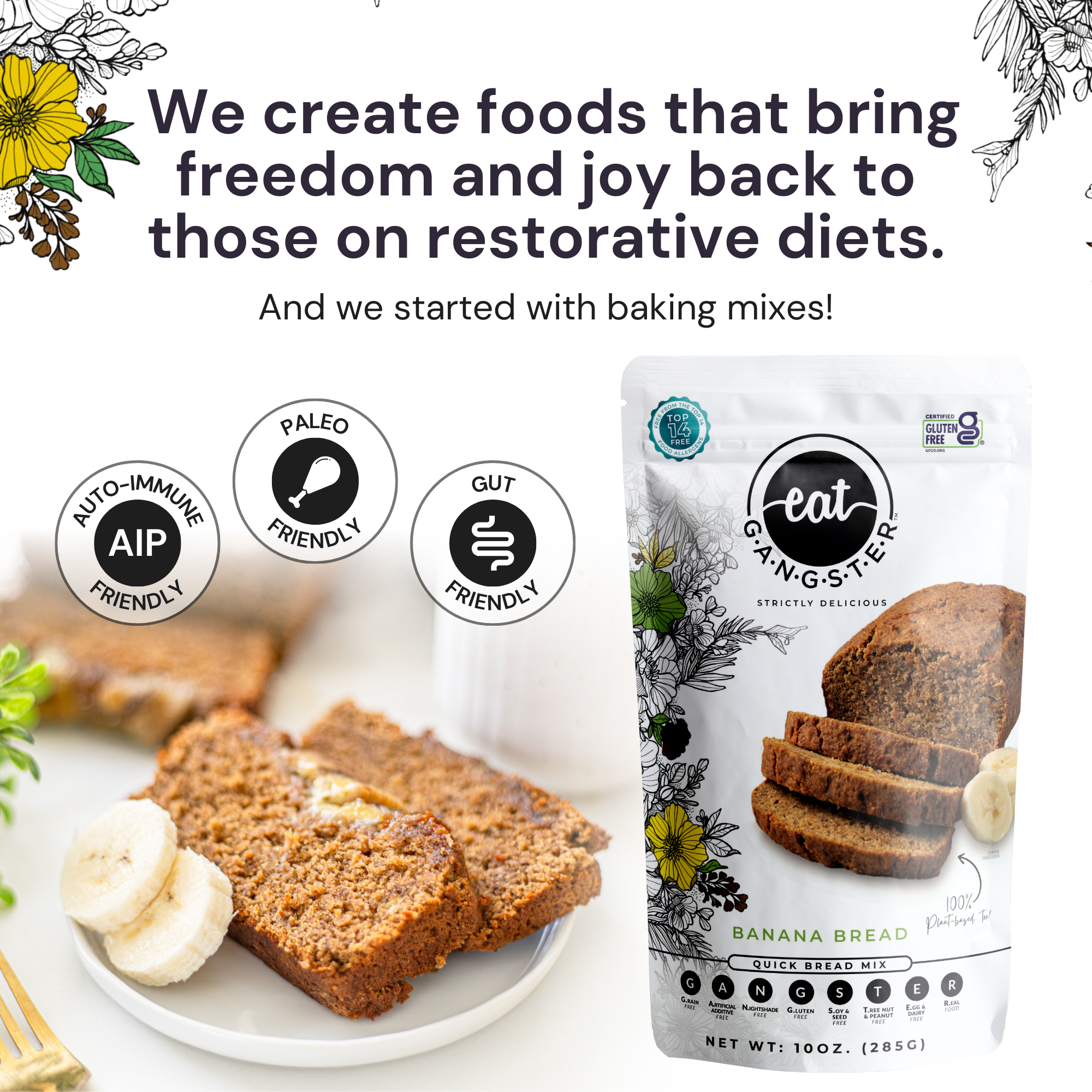 EAT G.A.N.G.S.T.E.R // Banana Bread Mix, 10 oz