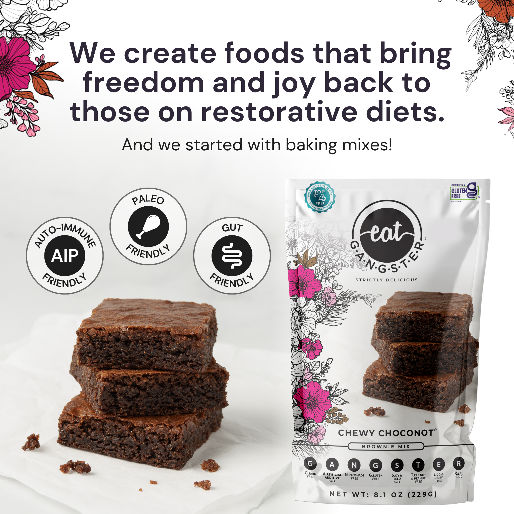 EAT G.A.N.G.S.T.E.R // Chewy Choconot Brownie Mix, 8.1 oz