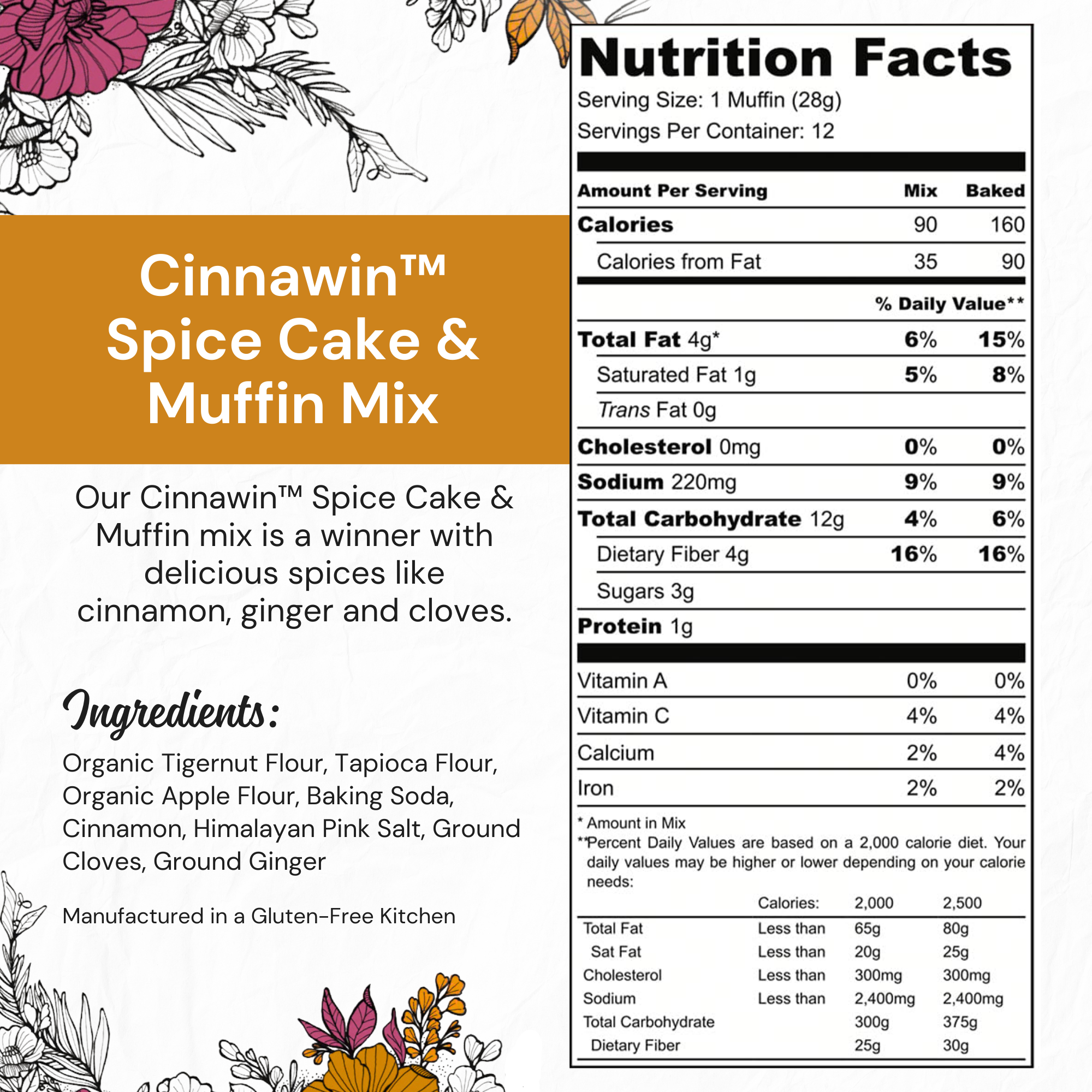 EAT G.A.N.G.S.T.E.R // Cinnawin Spice Cake Mix, 9.8 oz