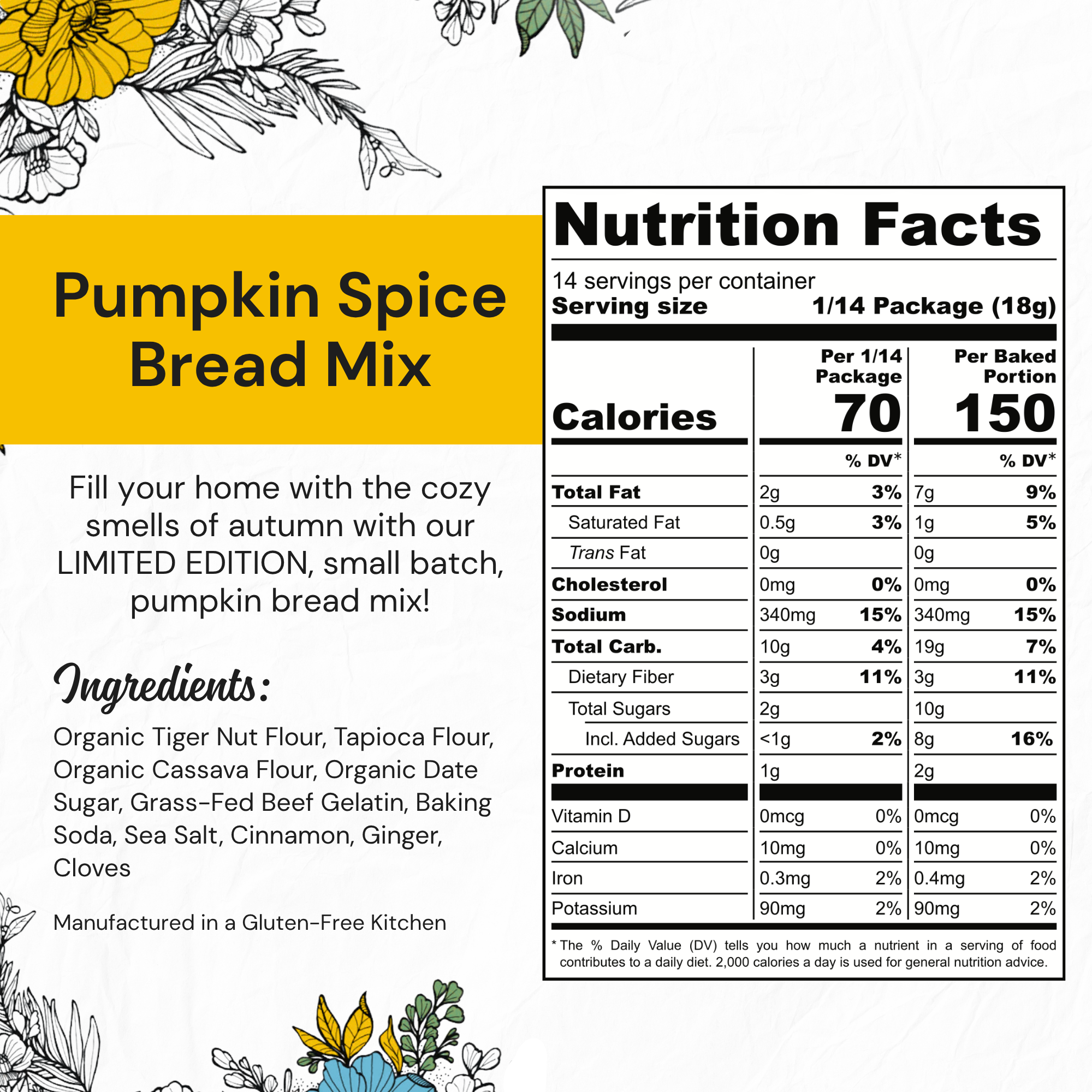 EAT G.A.N.G.S.T.E.R // Pumpkin Spice Bread Mix, 11 oz