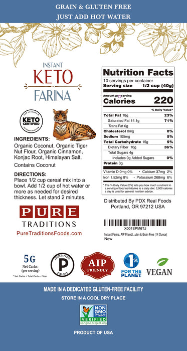 Pure Traditions // Instant Farina Nut Free