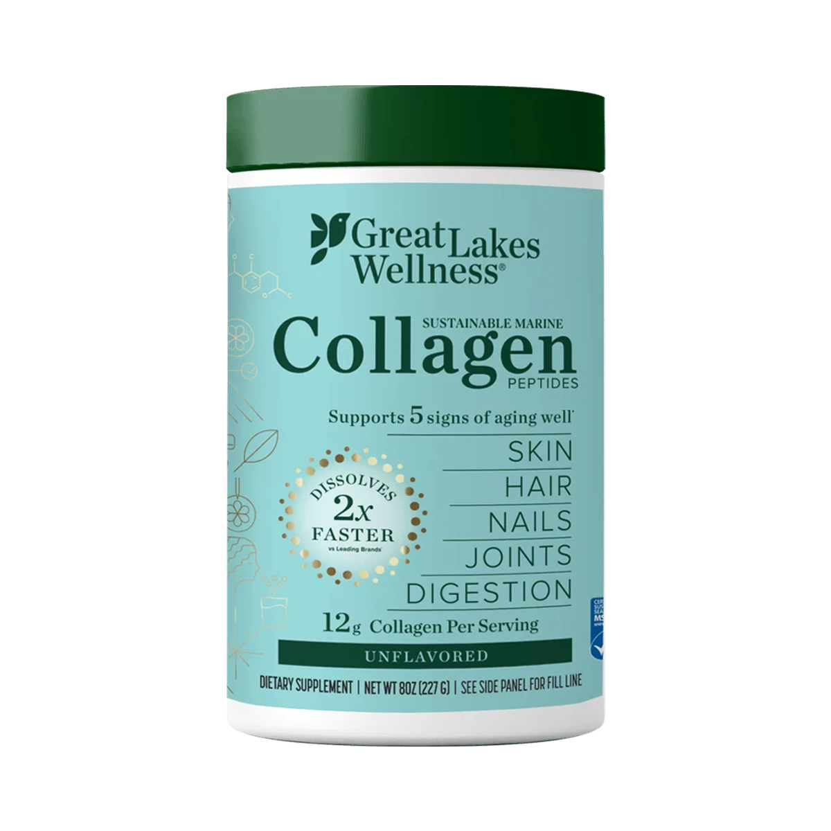 Great Lakes Wellness Marine Collagen Peptides, 8 oz
