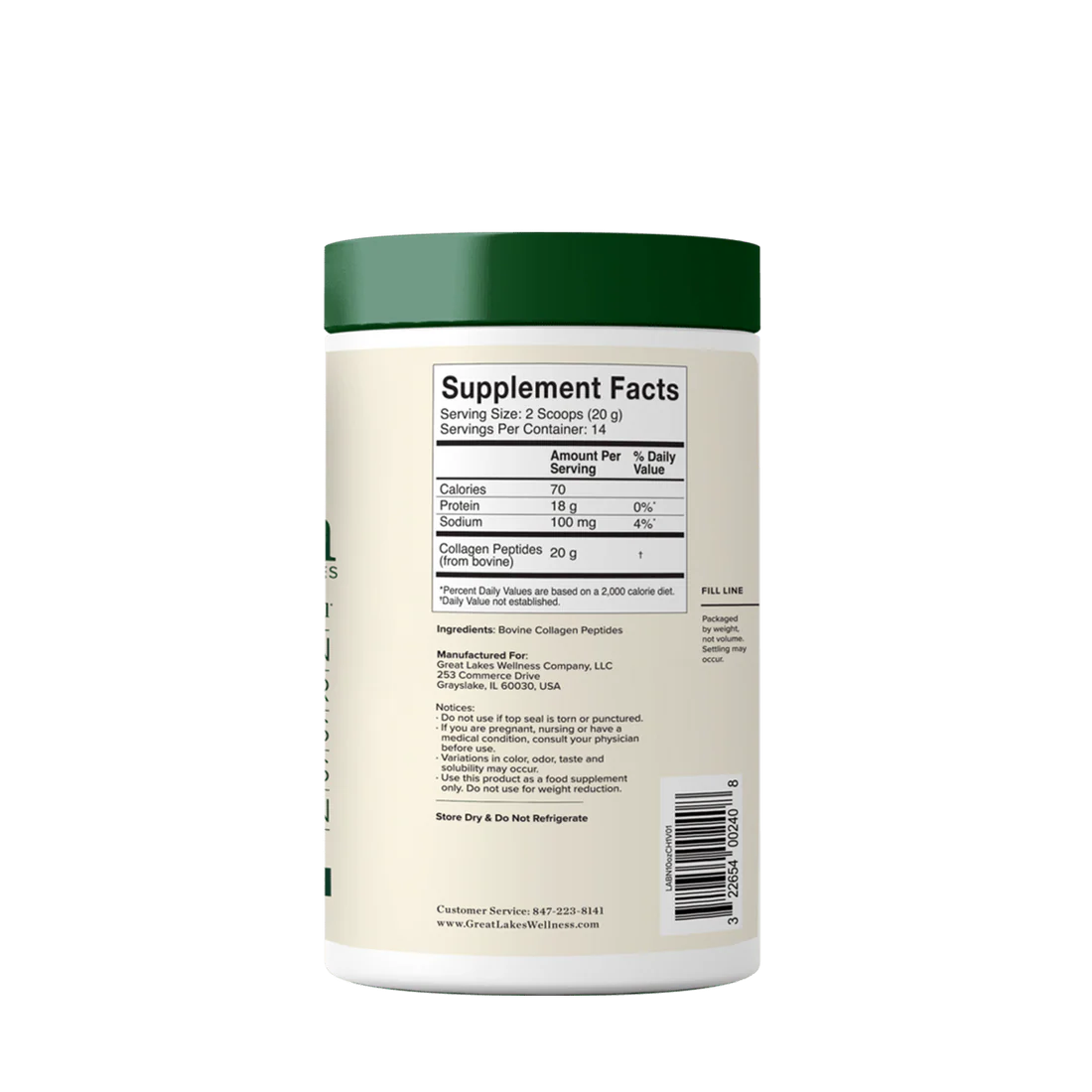 Great Lakes Gelatin Co. // Grass-Fed Collagen Peptides 10 oz