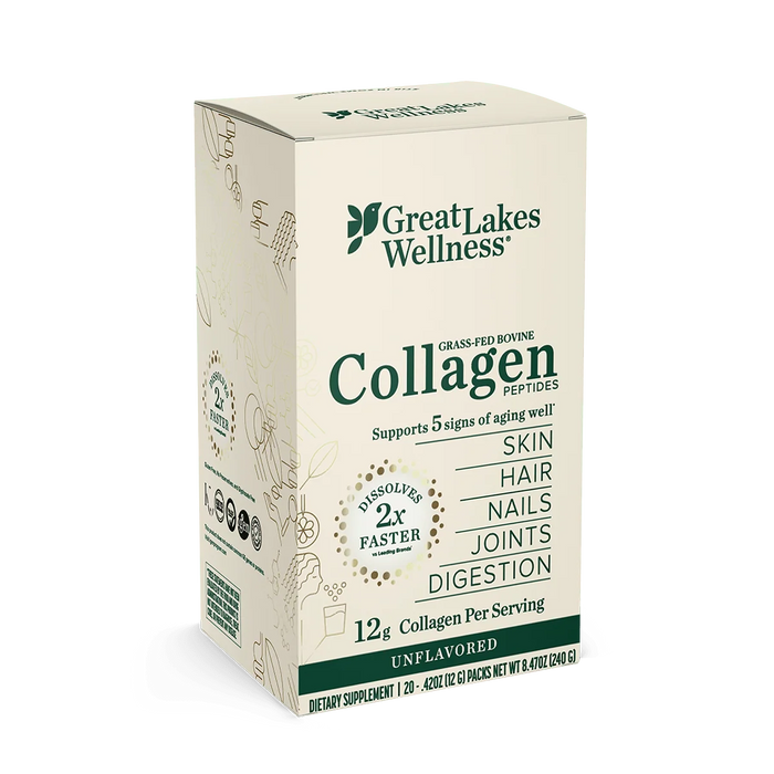 Great Lakes Wellness Grass-Fed Bovine Collagen Peptides, Stick Pack 20 ct