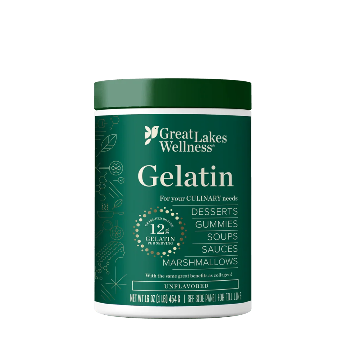 Great Lakes Wellness Unflavored Beef Gelatin, 16 oz