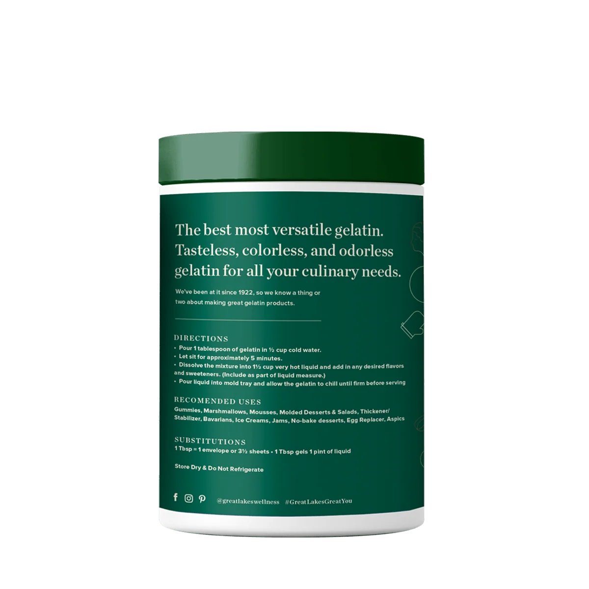 Great Lakes Wellness Unflavored Beef Gelatin, 16 oz