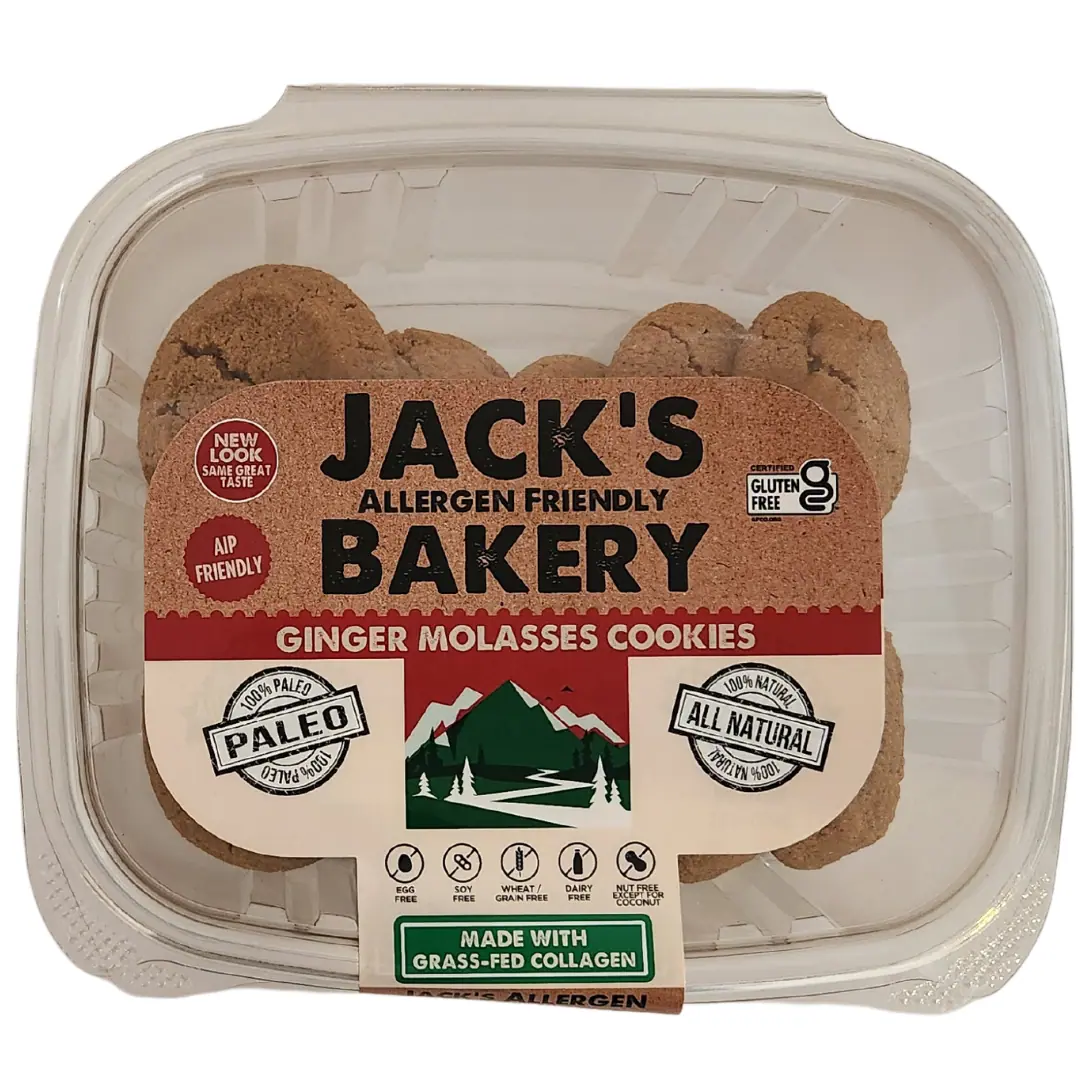 Jack's Allergen Friendly Bakery // Ginger Molasses Cookies, 7 oz (12 Cookies)
