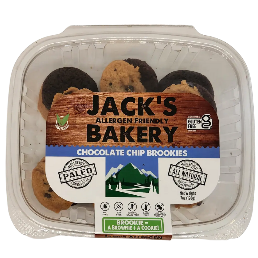 Jack's Allergen Friendly Bakery Chocolate Chip Brookies, 7 oz (12 Bites)