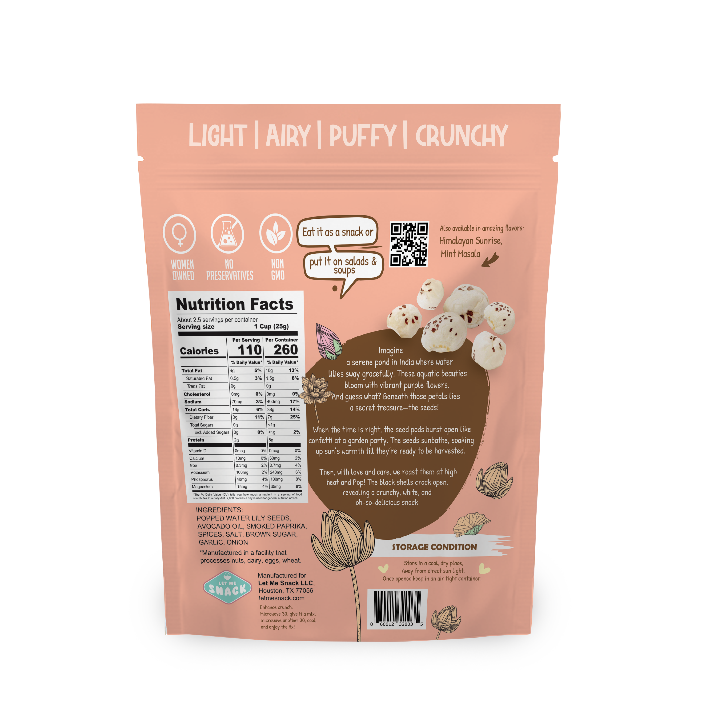 Let Me Snack // Popped Water Lilly Seeds - Barbecue