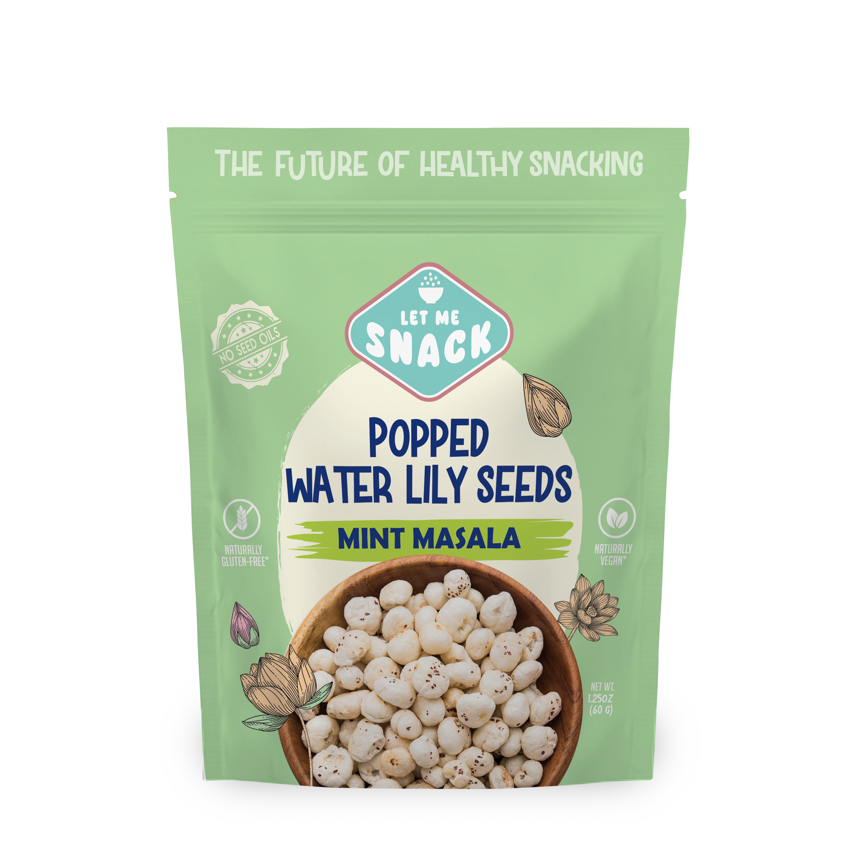 Let Me Snack // Popped Water Lilly Seeds - Mint Masala