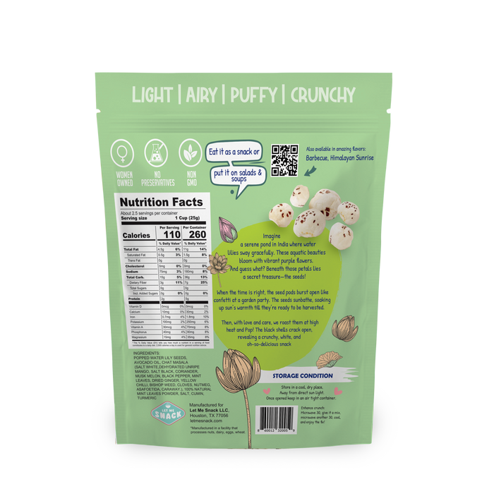 Let Me Snack // Popped Water Lilly Seeds - Mint Masala