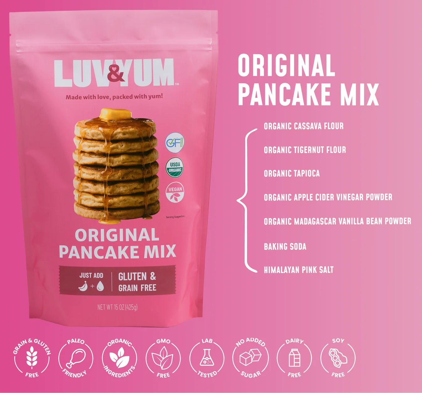 Luv & Yum // Original Pancake & Waffle Mix 15 oz