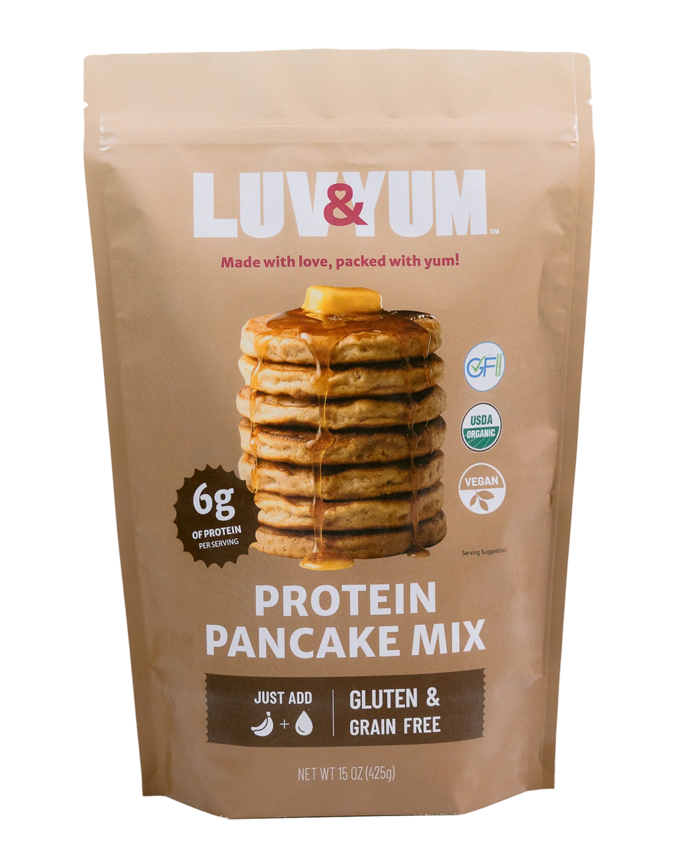 Luv & Yum // Protein Pancake & Waffle Mix - Paleo-Friendly, Grain-Free, 15 oz