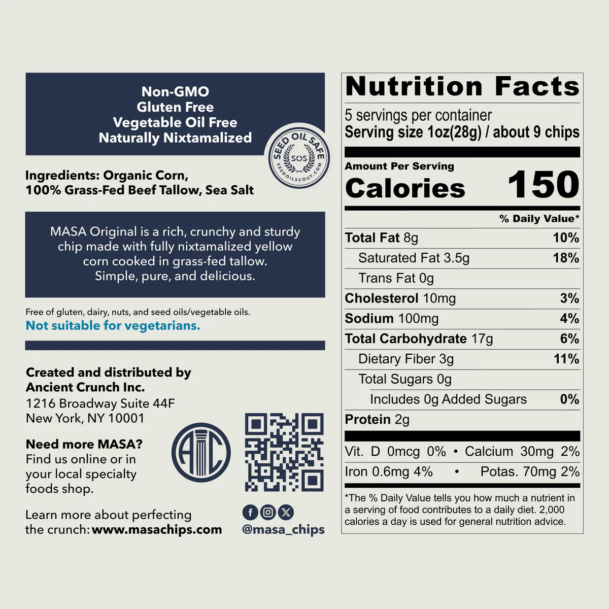 MASA // Original Tortilla Chips, 5 oz