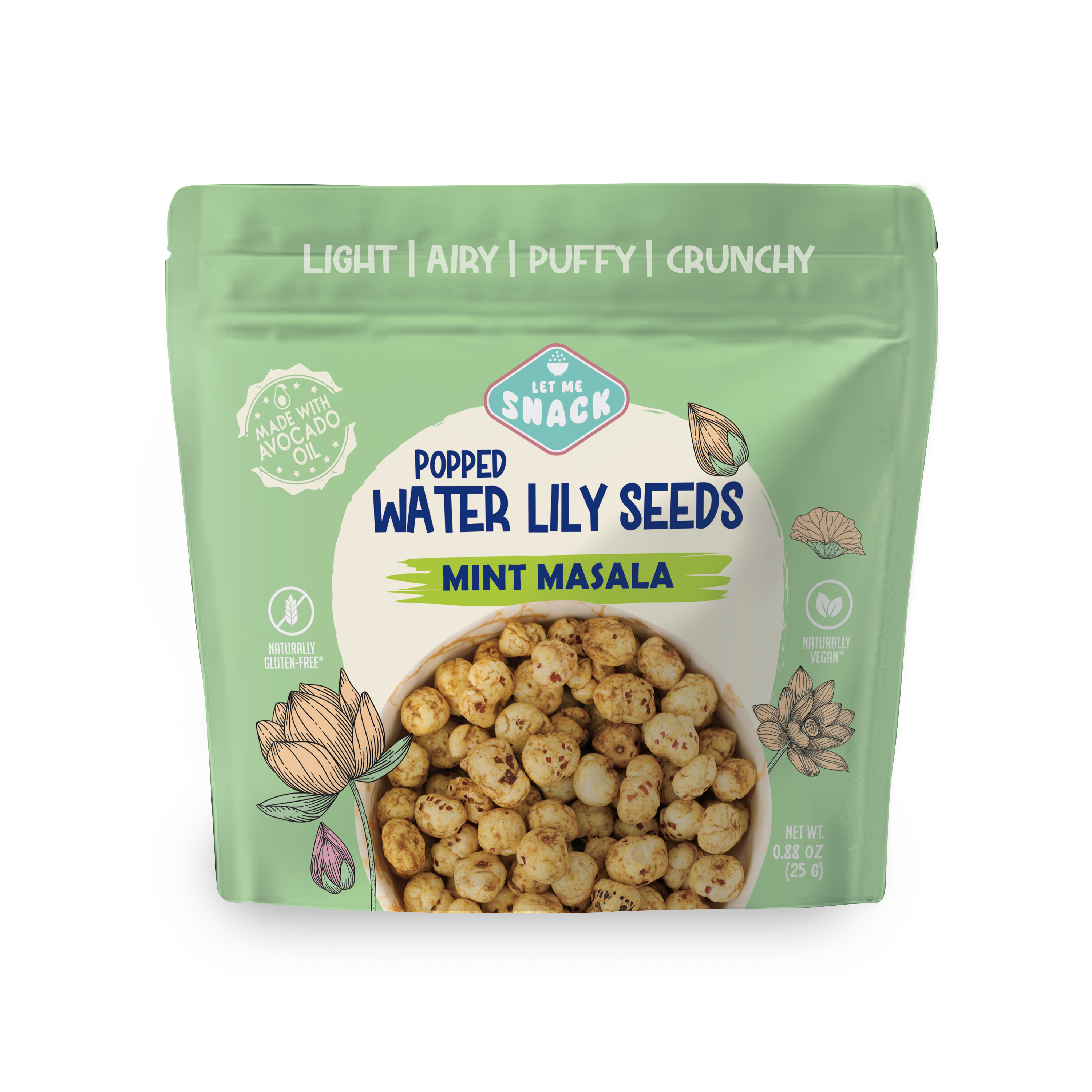 Let Me Snack // Popped Water Lilly Seeds - Mint Masala