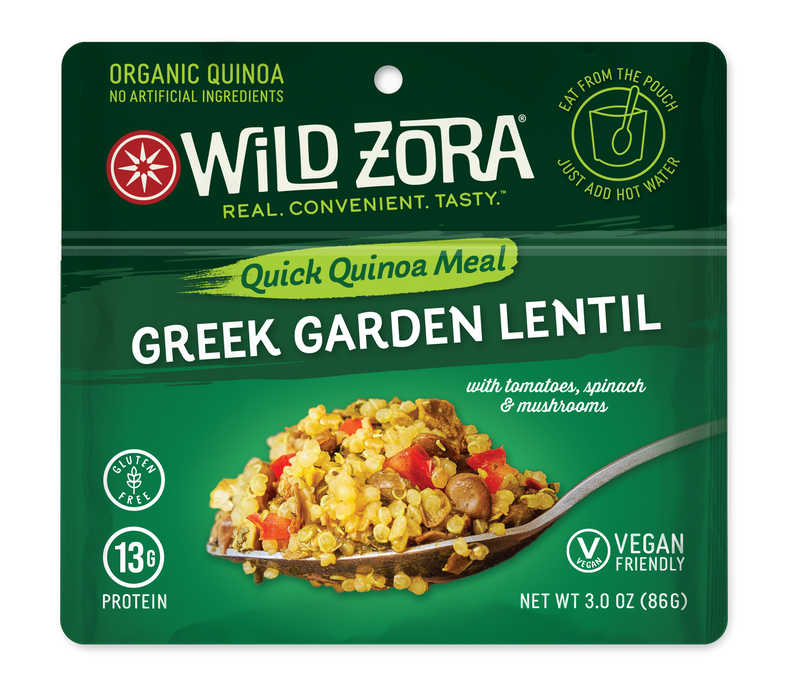 Wild Zora // Quick Quinoa Meal - Greek Garden Lentil with Tomato Spinach & Green Olives 3 oz