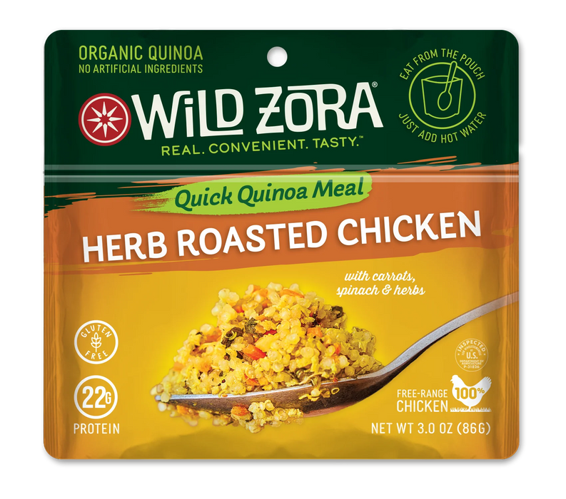 Wild Zora Quick Quinoa Meal - Herb Roasted Chicken with Spinach, Carrots & Herbs, 3 oz