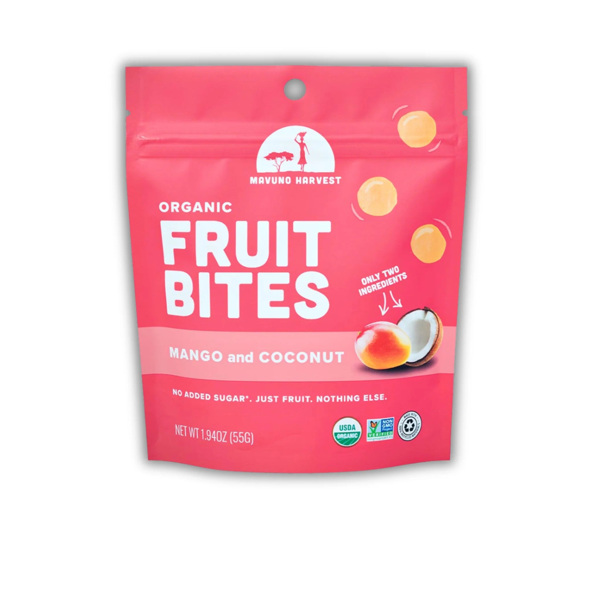Mavuno Harvest // Organic Mango and Coconut Fruit Bites, 1.94 oz