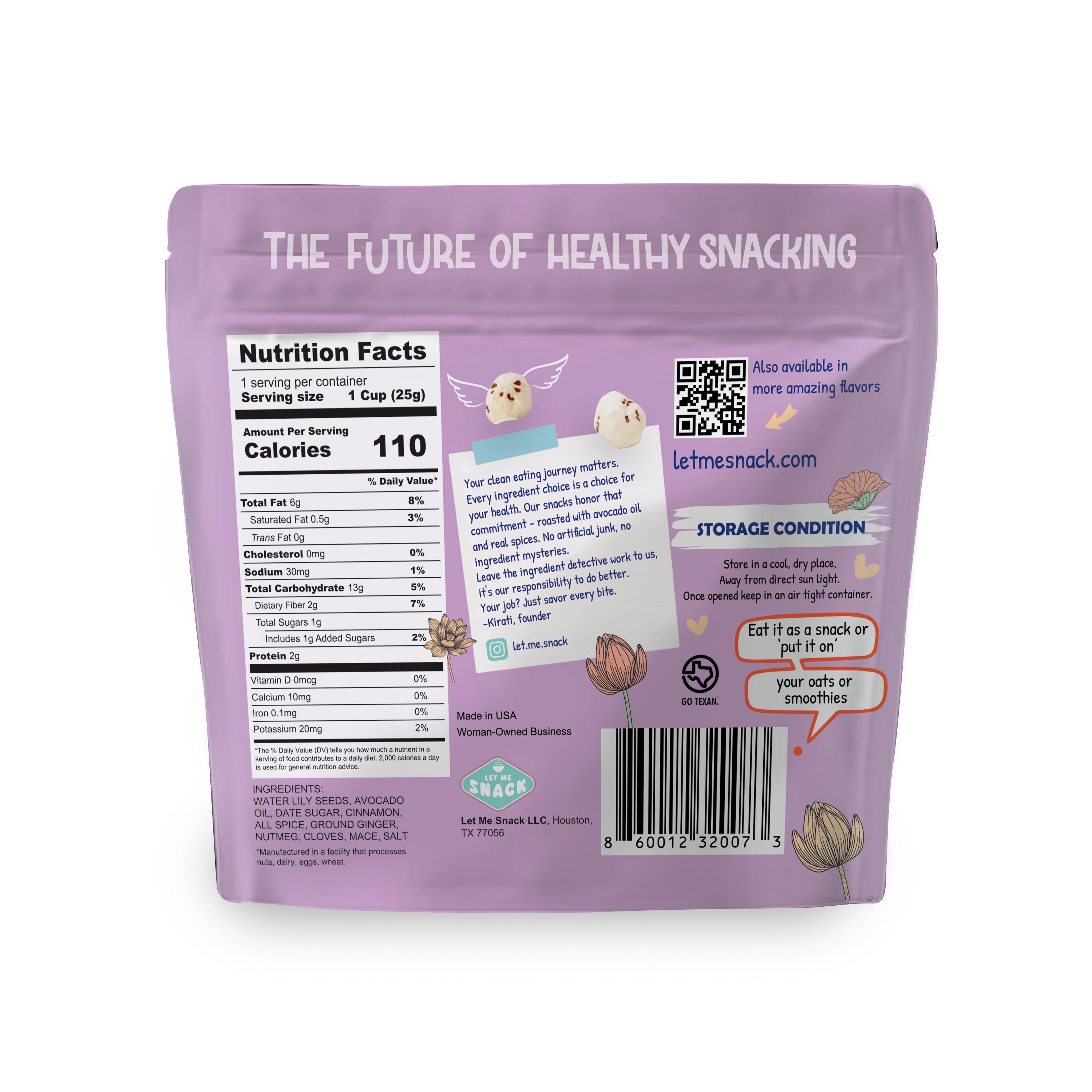 Let Me Snack // Popped Water Lilly Seeds - Pumpkin Spice