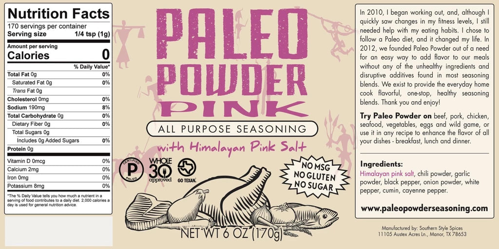 Paleo Powder // All Purpose Seasoning Blend with Himalayan Sea Salt, 6oz