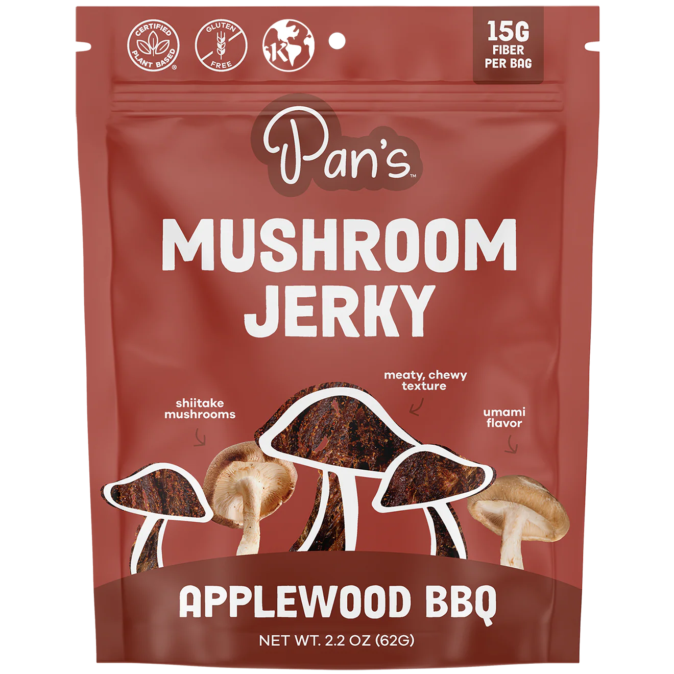 Pan's Mushroom Jerky // Applewood BBQ Mushroom Jerky, 1 oz