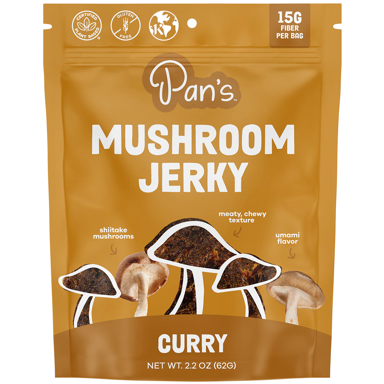 Pan's Mushroom Jerky // Curry Mushroom Jerky, 1 oz