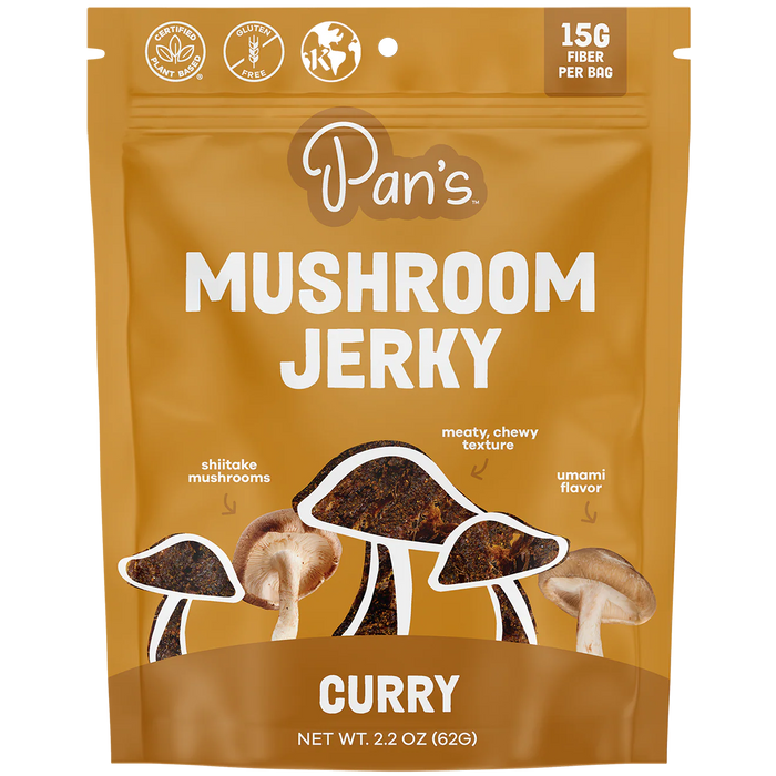 Pan's Mushroom Jerky // Curry Mushroom Jerky, 1 oz