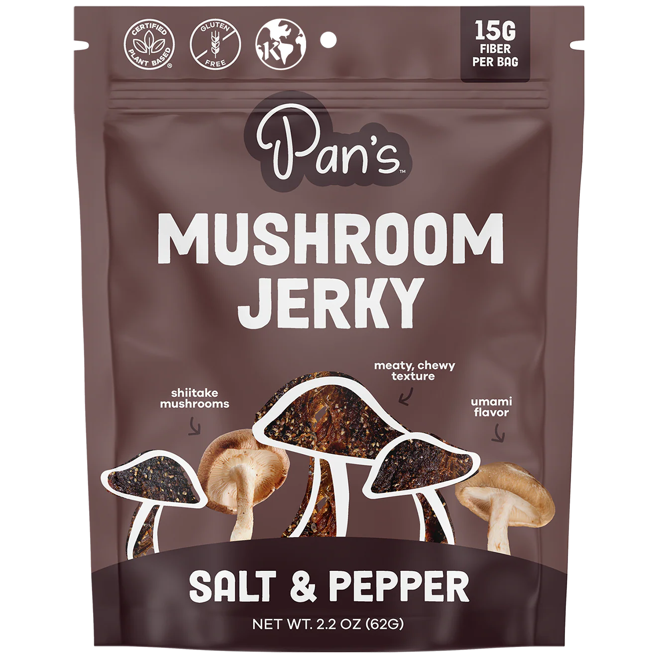 Pan's Mushroom Jerky // Salt & Pepper Mushroom Jerky, 1 oz