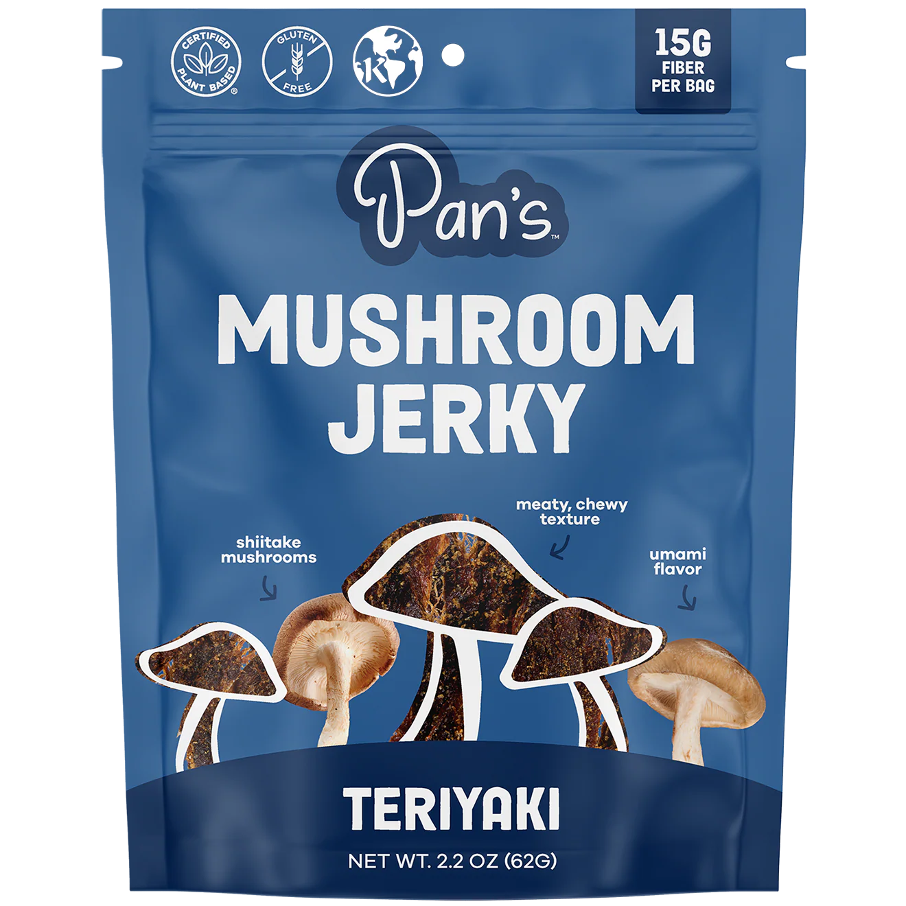 Pan's Mushroom Jerky // Teriyaki Mushroom Jerky, 1 oz