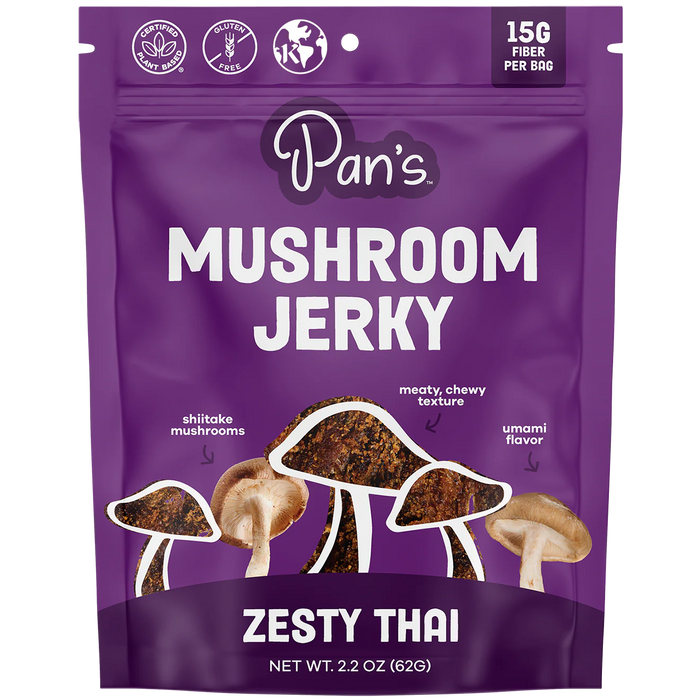 Pan's Mushroom Jerky // Zesty Thai Mushroom Jerky, 1 oz