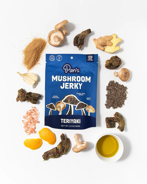 Pan's Mushroom Jerky // Teriyaki Mushroom Jerky, 1 oz