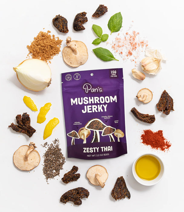 Pan's Mushroom Jerky // Zesty Thai Mushroom Jerky, 1 oz