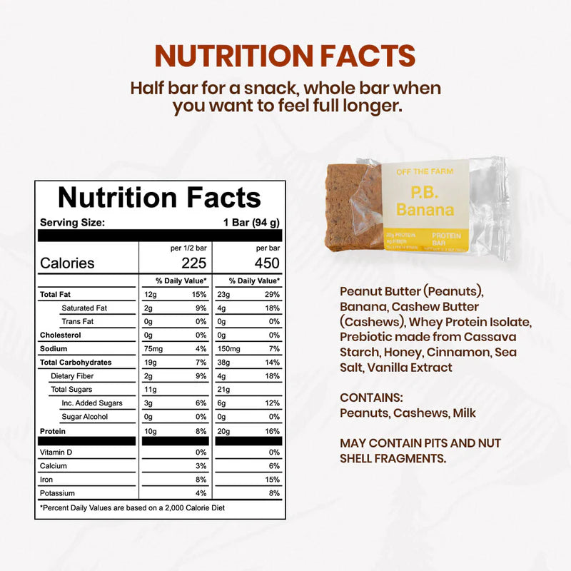 Off The Farm // Peanut Butter Banana Meal Bar 3.3 oz